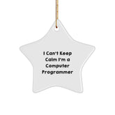 Funny Computer Programmer Star Ornament Gifts for Friends, Coworkers, or Family - 'I Can't Keep Calm I'm A Computer Programmer' Christmas Unique Gifts from Friends - Image 1